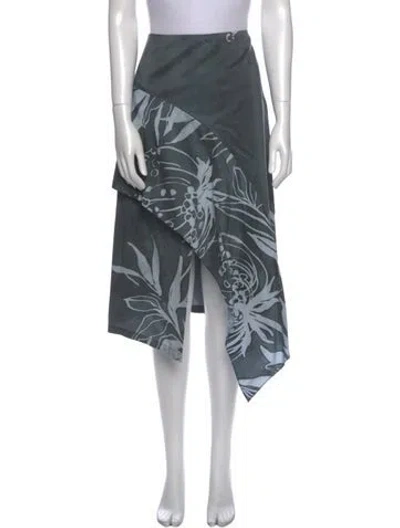 Pre-owned Suno Printed Midi Length Skirt In Gray
