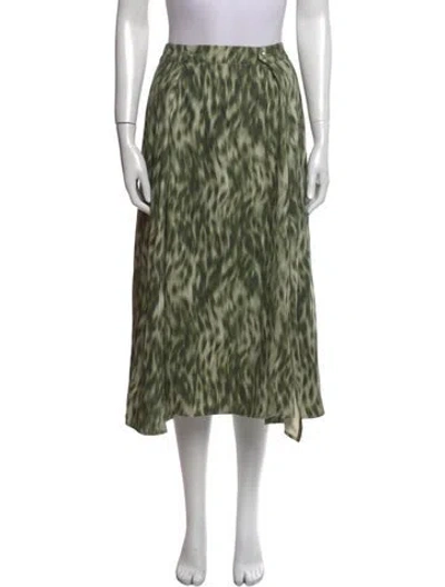 Pre-owned Suno Printed Midi Length Skirt In Green