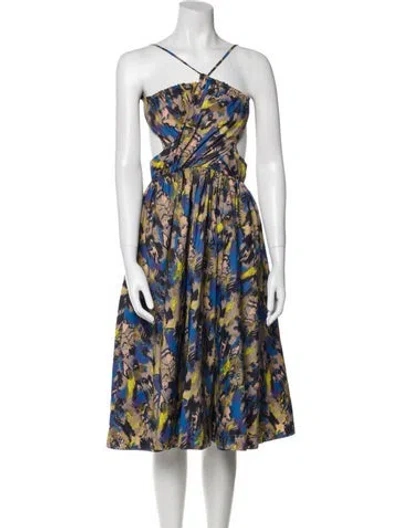 Pre-owned Suno Printed Mini Dress In Blue