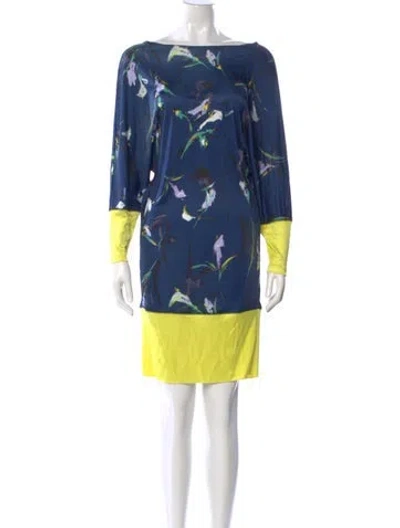 Pre-owned Suno Printed Mini Dress In Blue
