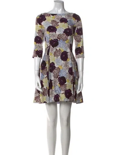 Pre-owned Suno Printed Mini Dress In Blue