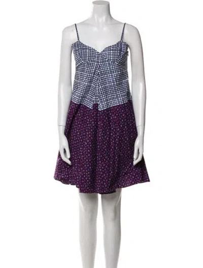 Pre-owned Suno Printed Mini Dress In Blue