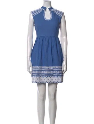 Pre-owned Suno Printed Mini Dress In Blue