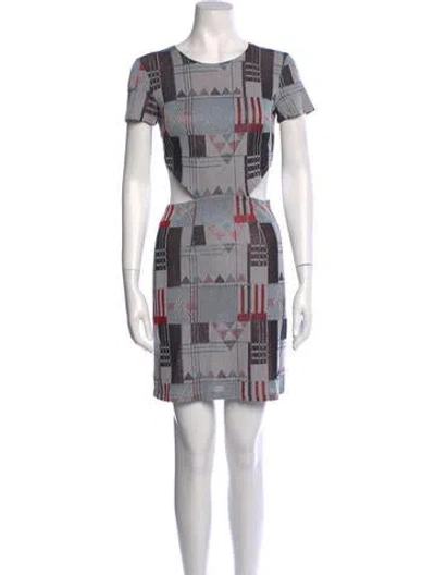 Pre-owned Suno Printed Mini Dress In Blue