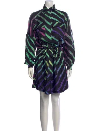 Pre-owned Suno Printed Mini Dress In Blue