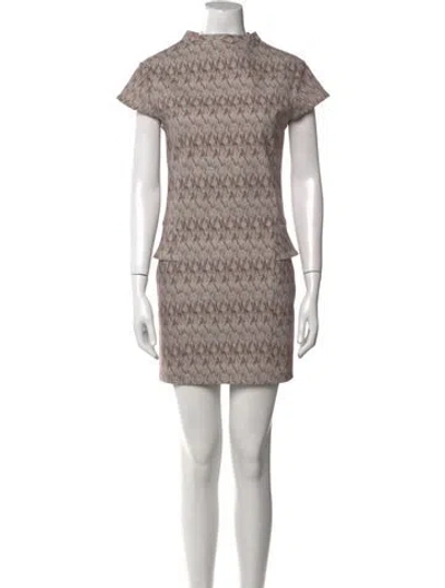 Pre-owned Suno Printed Mini Dress In Gold