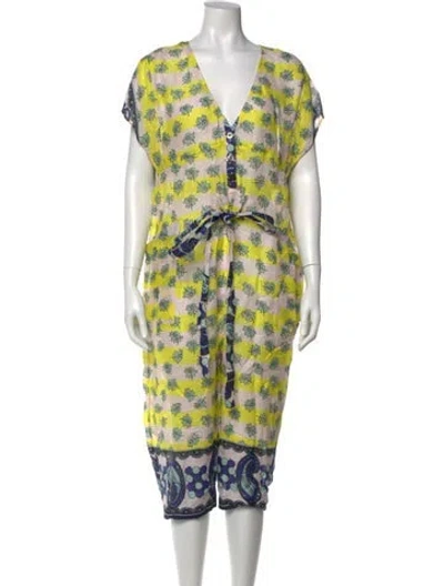 Pre-owned Suno Printed Mini Dress In Green