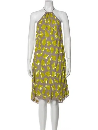 Pre-owned Suno Printed Mini Dress In Green