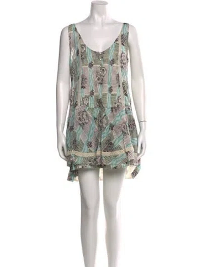 Pre-owned Suno Printed Mini Dress In Multi