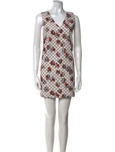 Pre-owned Suno Printed Mini Dress In Multi