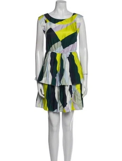 Pre-owned Suno Printed Mini Dress In Multi