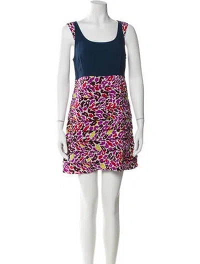 Pre-owned Suno Printed Mini Dress In Multi