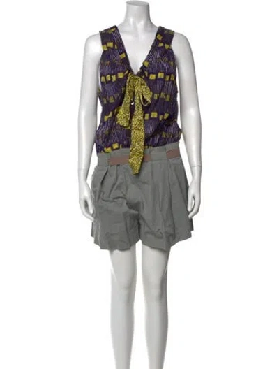 Pre-owned Suno Printed Mini Dress In Multi