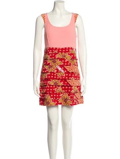 Pre-owned Suno Printed Mini Dress In Multi