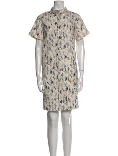 Pre-owned Suno Printed Mini Dress In Neutral