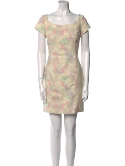 Pre-owned Suno Printed Mini Dress In Neutral