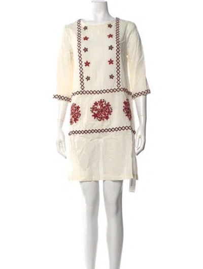 Pre-owned Suno Printed Mini Dress In Neutral