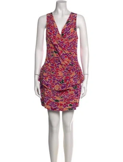 Pre-owned Suno Printed Mini Dress In Pink
