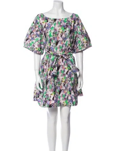 Pre-owned Suno Printed Mini Dress In Purple