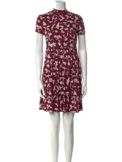 Pre-owned Suno Printed Mini Dress In Purple