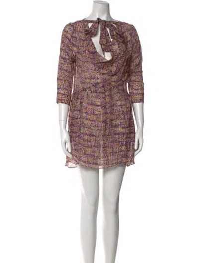Pre-owned Suno Printed Mini Dress In Purple