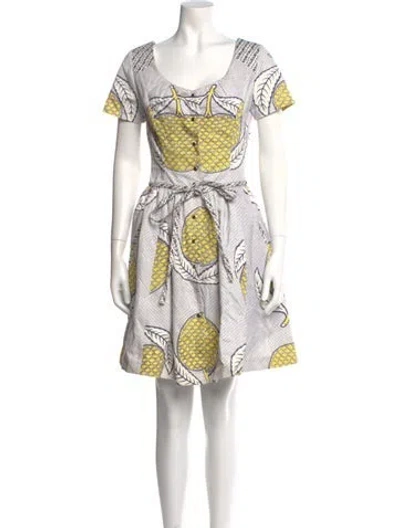 Pre-owned Suno Printed Mini Dress In Purple