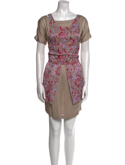 Pre-owned Suno Printed Mini Dress In Purple