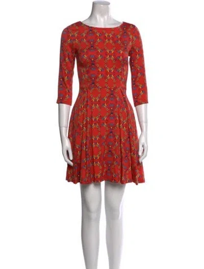 Pre-owned Suno Printed Mini Dress In Red
