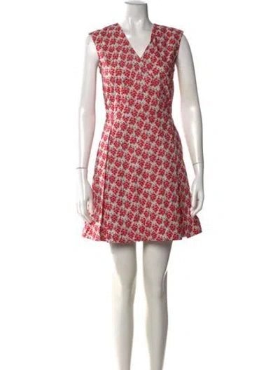 Pre-owned Suno Printed Mini Dress In Red