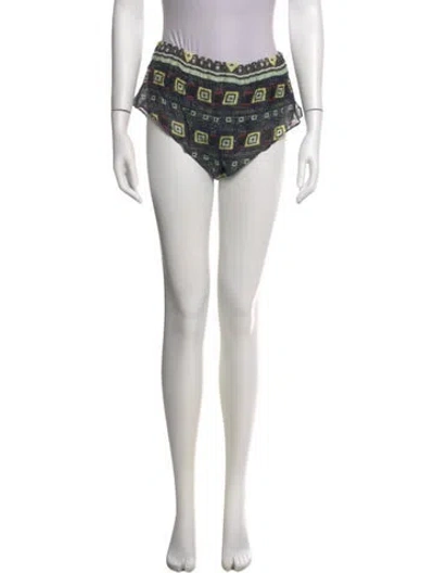 Pre-owned Suno Printed Mini Shorts In Green