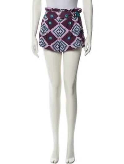 Pre-owned Suno Printed Mini Shorts In Multi