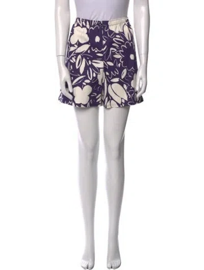 Pre-owned Suno Printed Mini Shorts In Purple