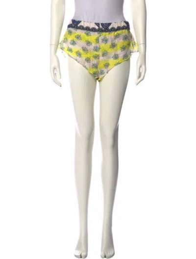 Pre-owned Suno Printed Mini Shorts In White