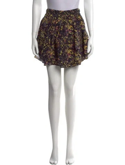 Pre-owned Suno Printed Mini Skirt In Black