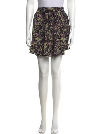 Pre-owned Suno Printed Mini Skirt In Black