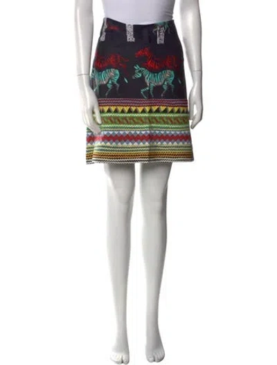 Pre-owned Suno Printed Mini Skirt In Blue