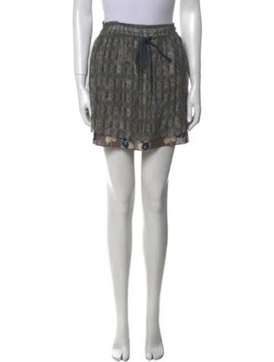 Pre-owned Suno Printed Mini Skirt In Blue
