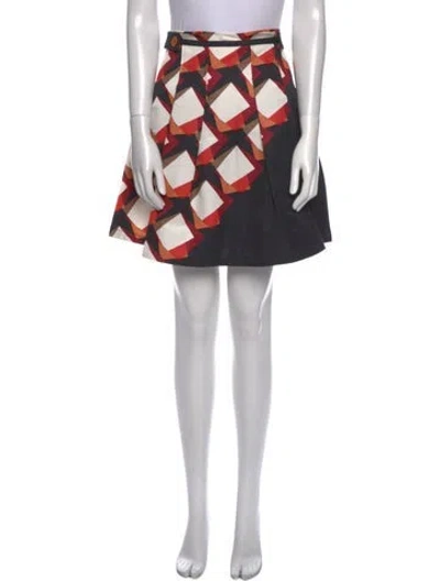 Pre-owned Suno Printed Mini Skirt In Blue