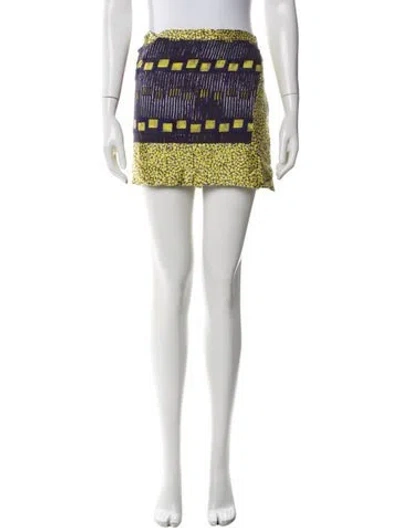 Pre-owned Suno Printed Mini Skirt In Blue