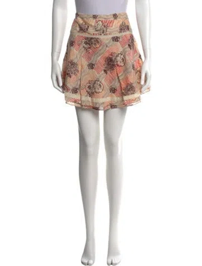 Pre-owned Suno Printed Mini Skirt In Brown