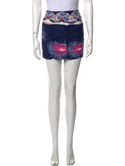 Pre-owned Suno Printed Mini Skirt In Brown