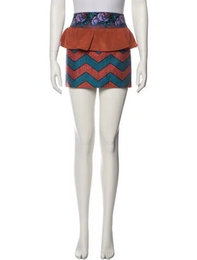 Pre-owned Suno Printed Mini Skirt In Multi