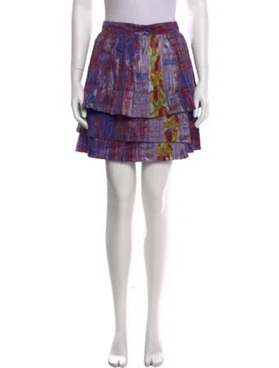 Pre-owned Suno Printed Mini Skirt In Multi