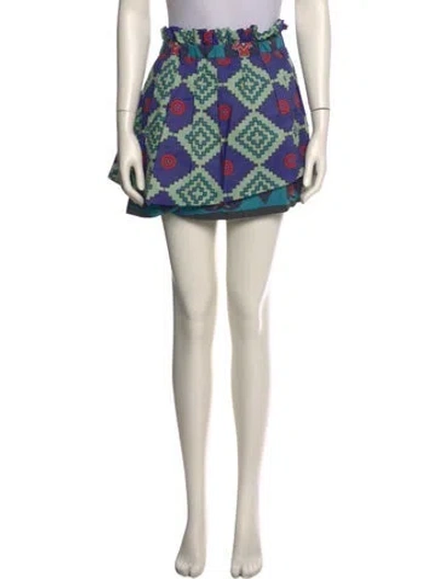 Pre-owned Suno Printed Mini Skirt In Multi