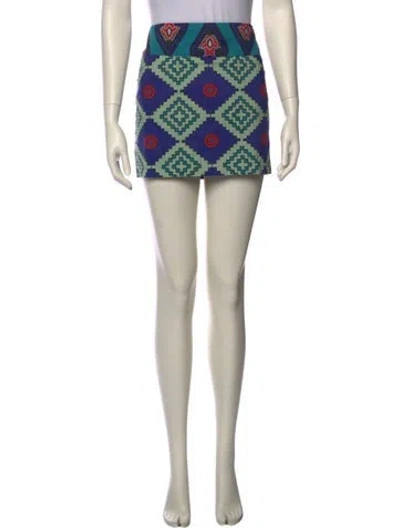 Pre-owned Suno Printed Mini Skirt In Neutral