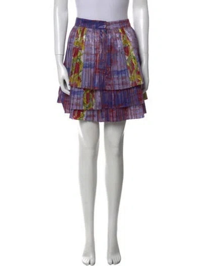 Pre-owned Suno Printed Mini Skirt In Purple