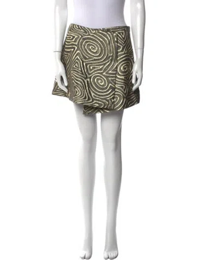 Pre-owned Suno Printed Mini Skirt In Silver