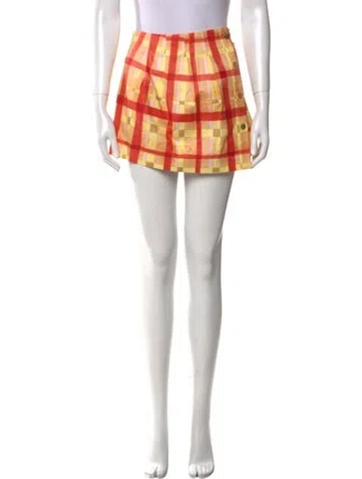 Pre-owned Suno Printed Mini Skirt In Yellow