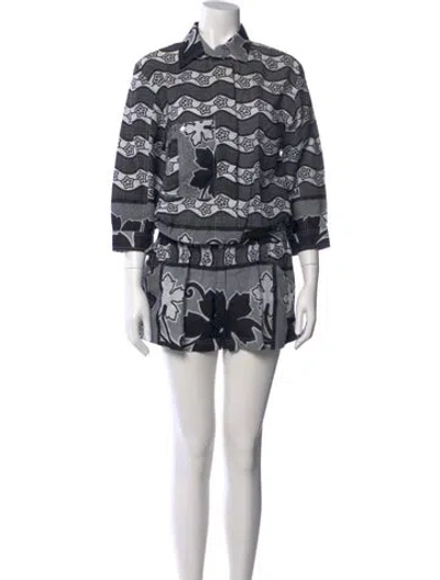 Pre-owned Suno Printed Romper In Multi