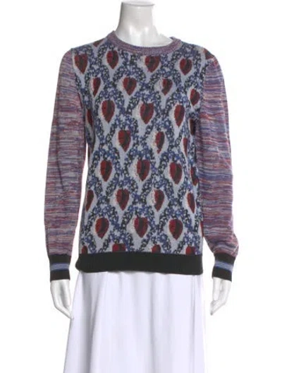 Pre-owned Suno Printed Scoop Neck Sweater In Multi